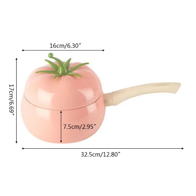 Tomato-Shaped Nonstick Frying Pan – Aluminum Saucepan for Induction & Home Kitchen Cooking