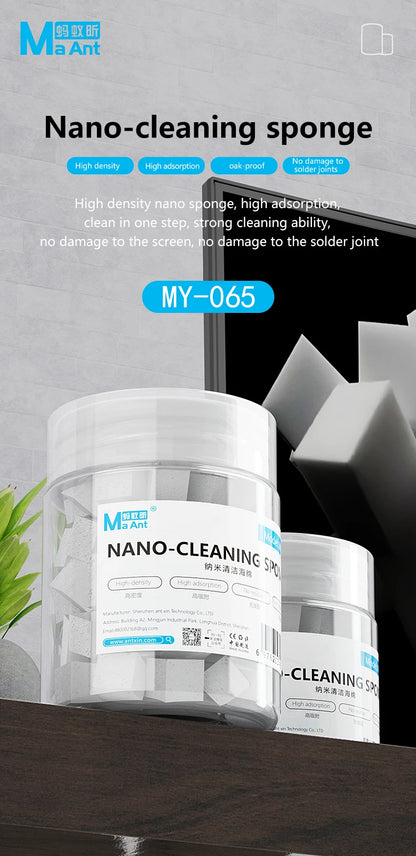 MaAnt MY-065 Nano Cleaning Sponge – Dust-Free Wipes for Phone Screens, Camera, PCB Flux & Glue Removal