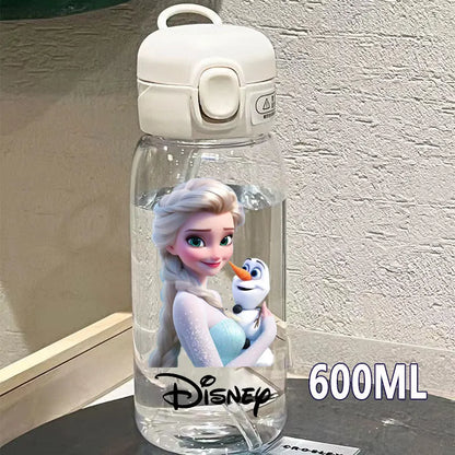 600/400ML Mermaid Princess Water Cup – Portable Transparent Plastic Sport Bottle for Kids
