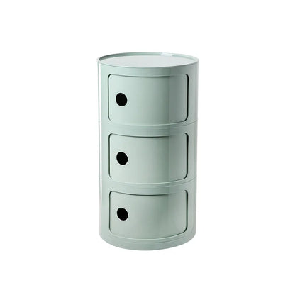 Nordic Minimalist White Bedside Table – Modern Round Plastic Side Cabinet, Small Creative Storage Unit