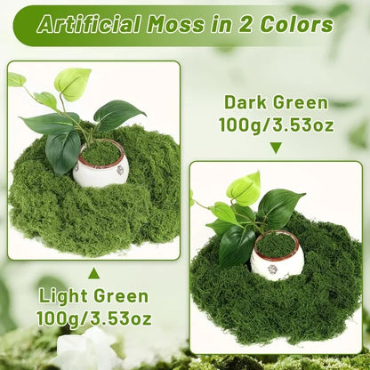 Artificial Green Moss Plants - Realistic Faux Moss Grass for Home, Garden Decor & DIY Crafts