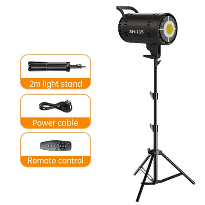 115/135W Bowens LED Photography Studio Light - 220V Daylight-Balanced Video Lamp, 3000–6000K, 3 Colors for Portraits & Studio Shooting