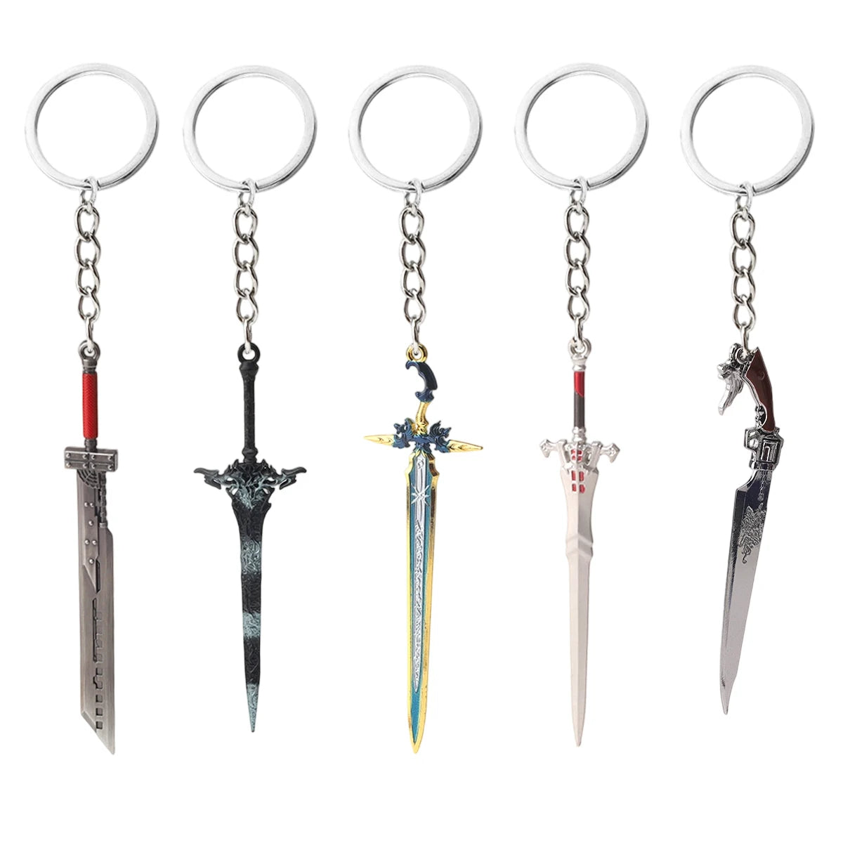 Final Fantasy Sword Pendant Keychain – Mini Remastered Game Key Ring for Car, Backpack & Cosplay Jewelry Accessories Gift
