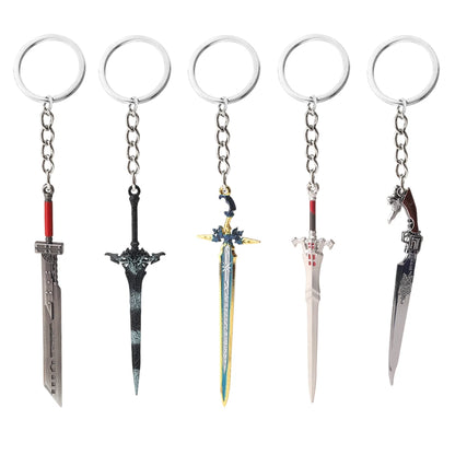 Final Fantasy Sword Pendant Keychain – Mini Remastered Game Key Ring for Car, Backpack & Cosplay Jewelry Accessories Gift