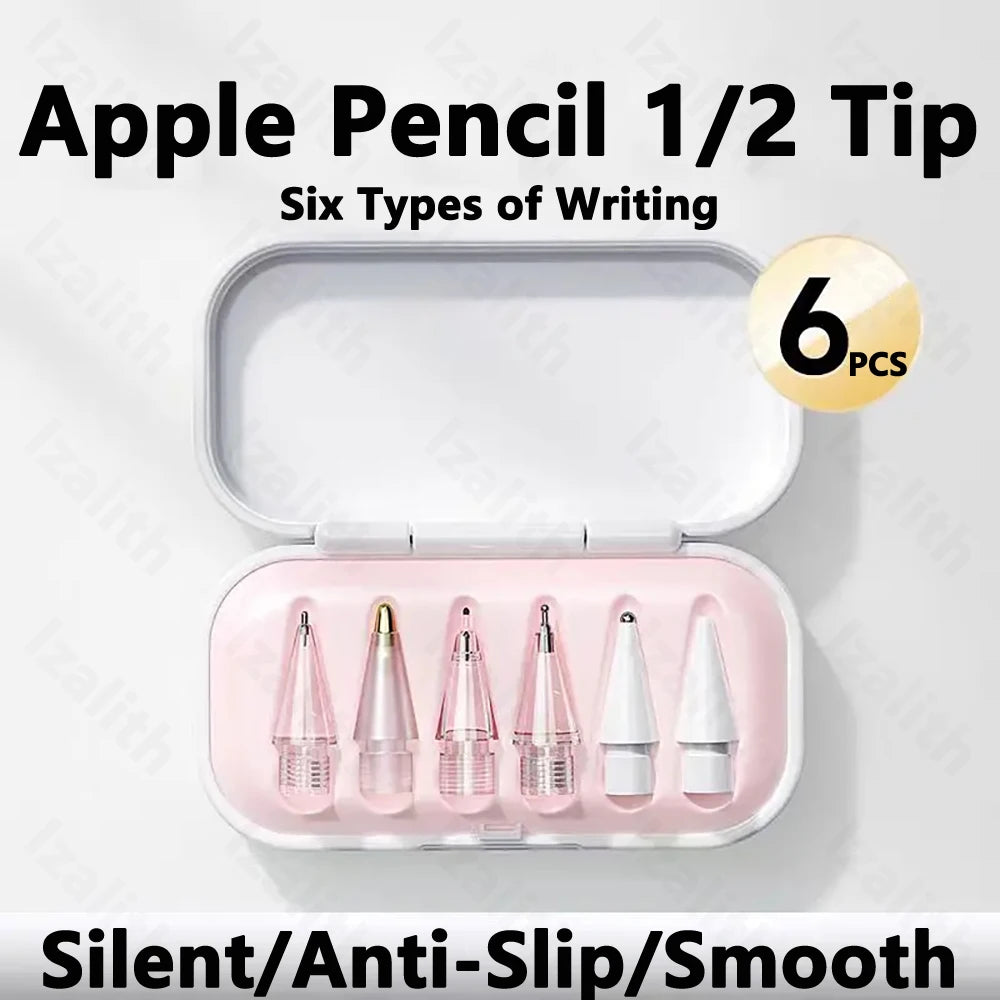 Replacement Pencil Tips for Apple Pencil 1/2/3 & Apple Pencil Pro - 4/6 Pcs 2B Soft Nibs for iPad Pro Stylus Fine Point