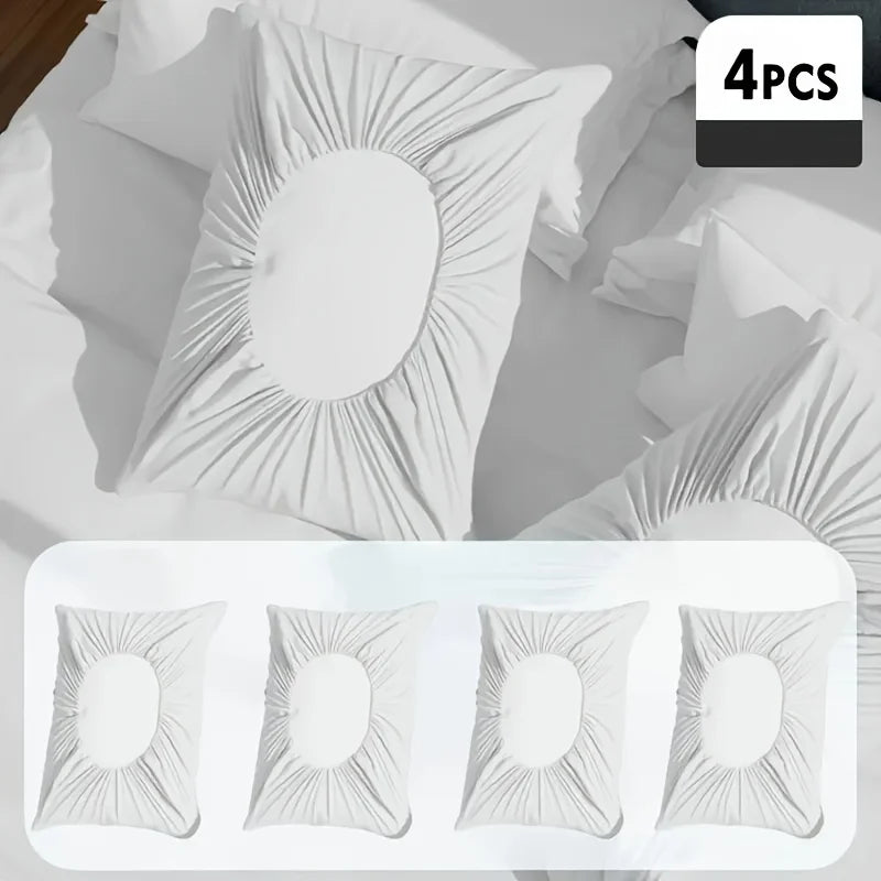 4PCS Soft Disposable Travel Pillowcases - Portable Hand Washable Pillow Covers for Hotel, Camping & Outdoor Use