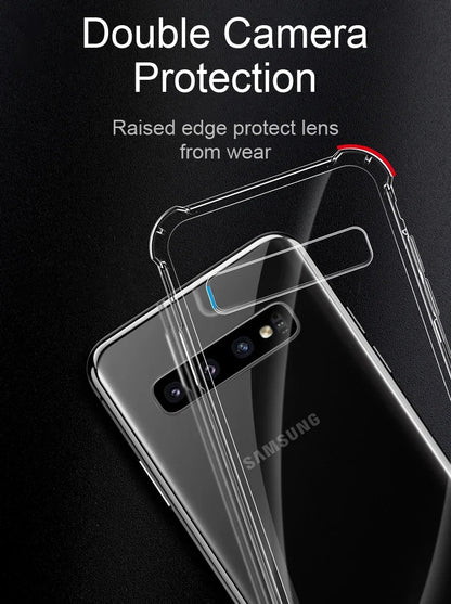 Luxury Transparent Silicone Case for Samsung Galaxy S25/S24/S20 FE/S10/S9/S8 Plus/S10E/Note 8/9/10 Lite – Soft Shockproof Protection