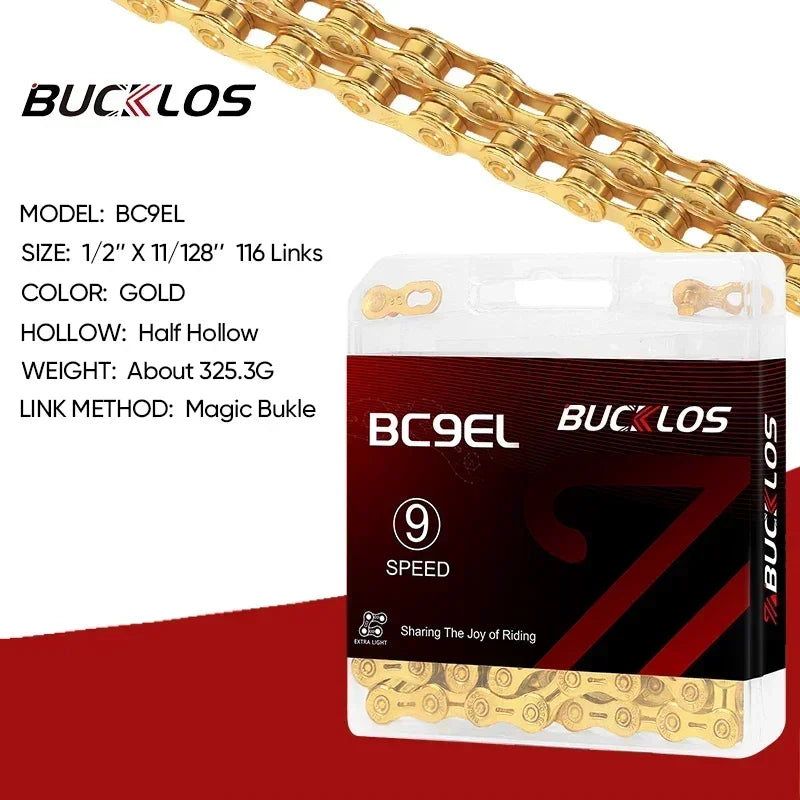 BUCKLOS MTB Bike Chain – 12 & 11 Speed Mountain & Road Bicycle Chain, Compatible with 8-12 Speed Cycling Parts