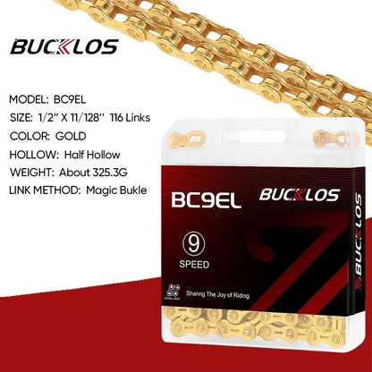 BUCKLOS MTB Bike Chain – 12 & 11 Speed Mountain & Road Bicycle Chain, Compatible with 8-12 Speed Cycling Parts