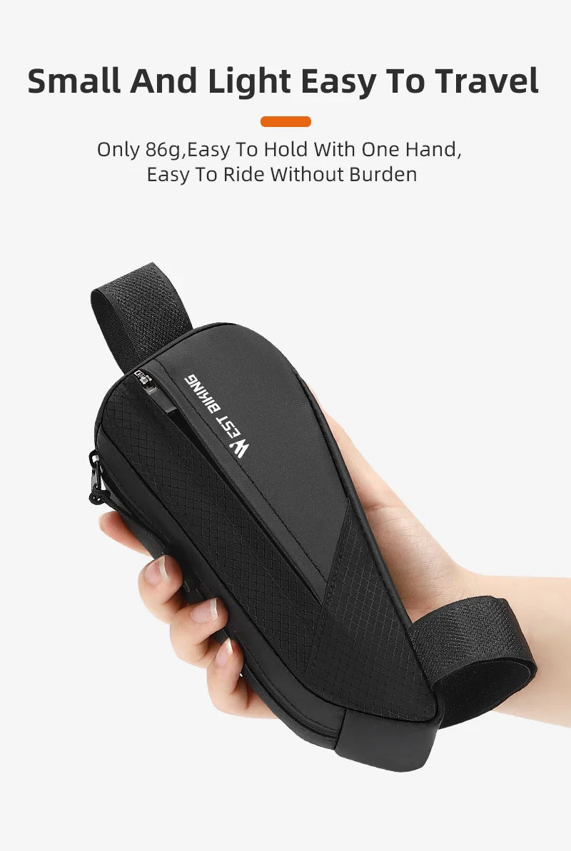 Ultralight Mini Bike Frame Bag – Water-Repellent Top Tube Triangle Pannier for MTB & Road Bikes