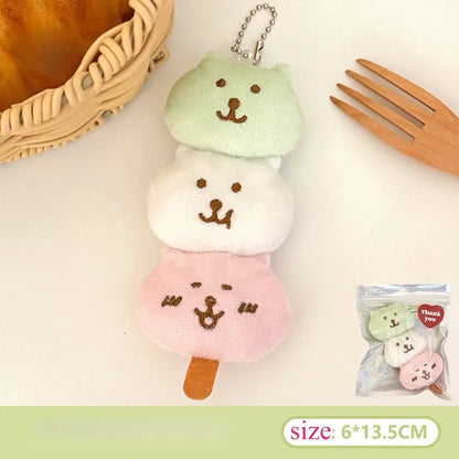 Cute Food Plush Pendant Bag Keychain - Creative Decorative Hanging Charm 1/3 Pcs