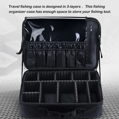 Large Fishing Tackle Bag — Waterproof Oxford Multi-Layer Reel & Lure Storage Case, Multi-Function Fishing Organizer