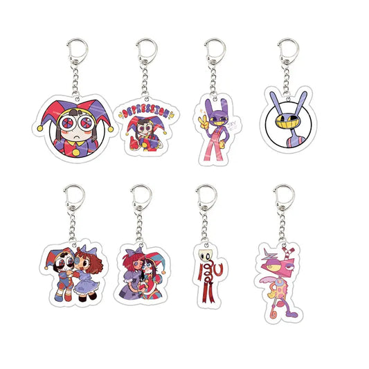 The Amazing Digital Circus Acrylic Keychain – Pomni, Jax, Ragatha, Gangle & Kinger Fan Gift Keyring for Bags & Accessories