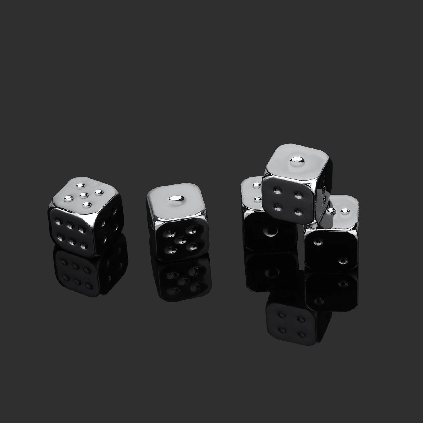 5PCS Metal Dice Set – Golden, Silver, Bronze 6-Sided Game Dice for Board Games, 13mm Decider Accessories