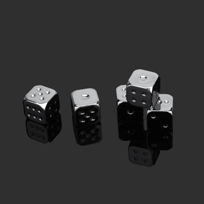 5PCS Metal Dice Set – Golden, Silver, Bronze 6-Sided Game Dice for Board Games, 13mm Decider Accessories