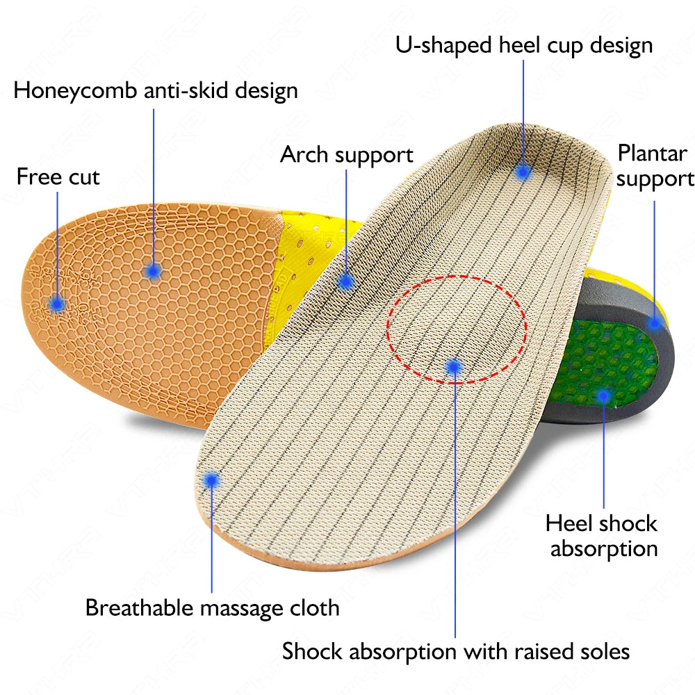 Krolik Orthotic Gel Insoles – Cushion Insert with Arch Support, Foot Pain-Relieving Insoles for Sneaker & Flat Feet, for Men & Women