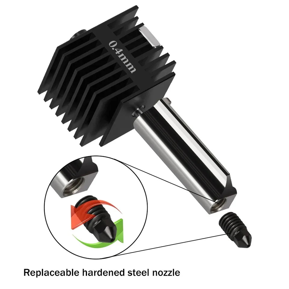Hotend Kit for Bambu Lab A1/A1 Mini – 0.2/0.4/0.6/0.8mm Hardened Steel Nozzle 3D Printer Accessory