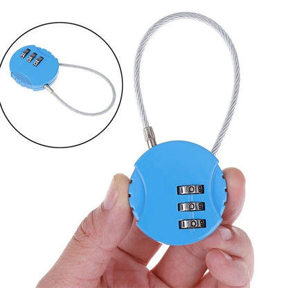 3-Dial Combination Padlock | Metal Code Lock for Suitcases, Luggage & Anti-Theft Mini Coded Lock (4x4cm)