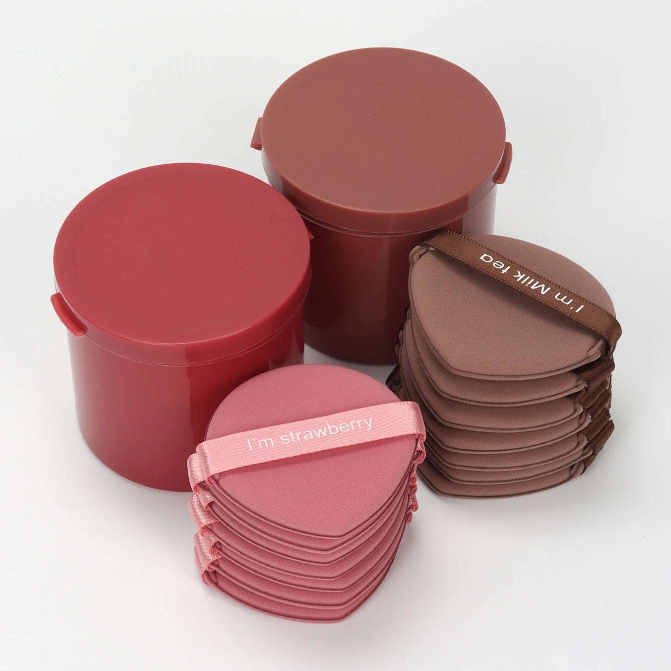 Karsyngirl 7-Pcs Strawberry Cosmetic Puff Set — Double-Sided Soft Makeup Sponges for Powder & Beauty Tools