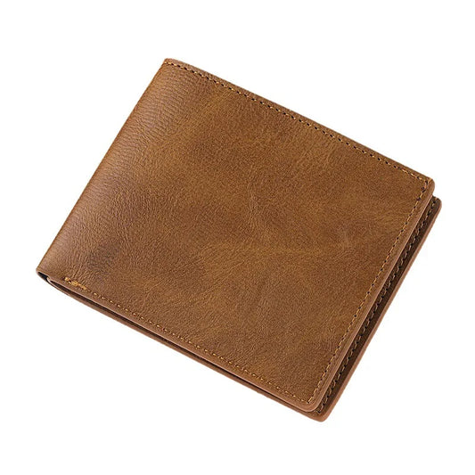 Retro Men’s PU Leather Wallet with Zipper – Classic Bi-Fold Business Card Holder with Multiple Pockets & Money Clip Slim Credit Card Wallet