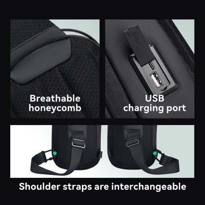 MarkRyden Ratio Arc Mini — Hard-Shell Waterproof Daily Crossbody Bag with USB Charging Port