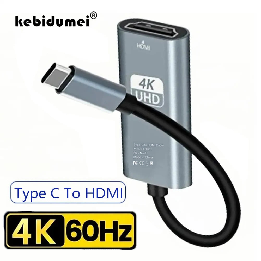 USB-C to HDMI Adapter - 4K 60Hz USB 3.1 HDTV Converter for iPhone 15, MacBook, iPad, Samsung, PC & Laptop