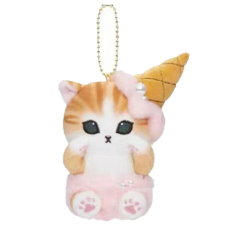Hot Kawaii Plush Keychain Pendant — Mofusand Shark Cat & Cross-Dressing Hello Kitty/Kuromi Backpack Charm