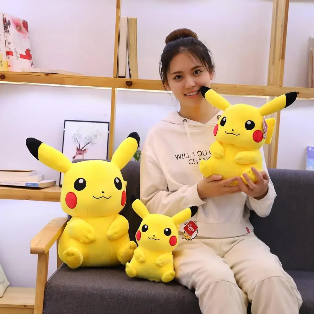 Kawaii Large Pikachu Stuffed Toy – High-Quality Pokémon Plush Doll with Gengar Peluche Pillow, Perfect Xmas Gift for Kids and Friends