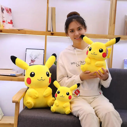 Kawaii Large Pikachu Stuffed Toy – High-Quality Pokémon Plush Doll with Gengar Peluche Pillow, Perfect Xmas Gift for Kids and Friends