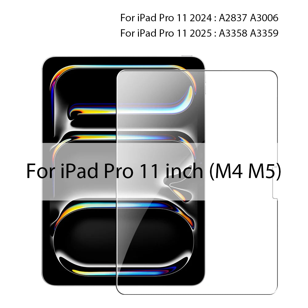 Tempered Glass Screen Protector for iPad — Compatible with iPad Pro, Air, Mini (6th–13th Gen, 11–12.9")