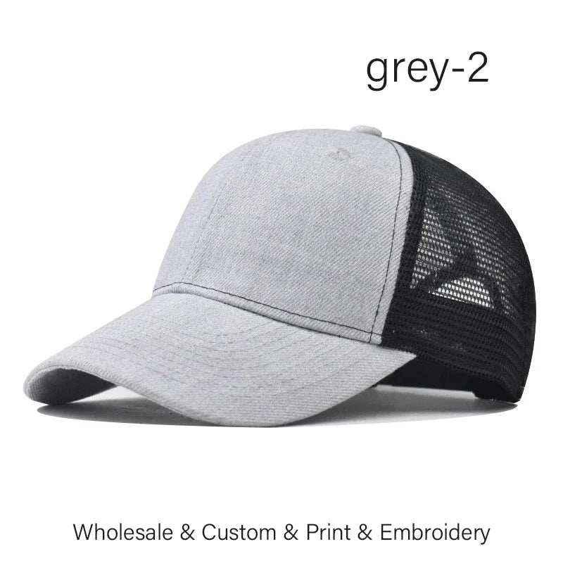 Custom Embroidered Baseball Cap - DIY Logo Mesh Hat for Men & Women, Adjustable Cotton Unisex Cap