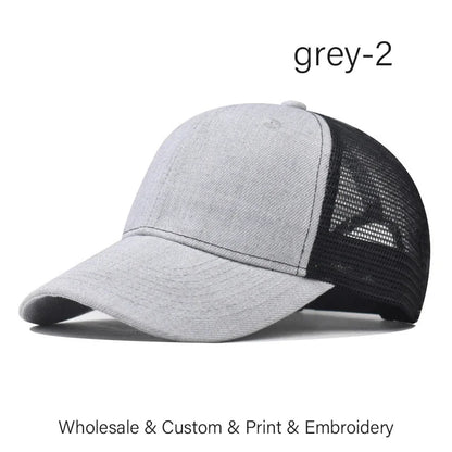 Custom Embroidered Baseball Cap - DIY Logo Mesh Hat for Men & Women, Adjustable Cotton Unisex Cap