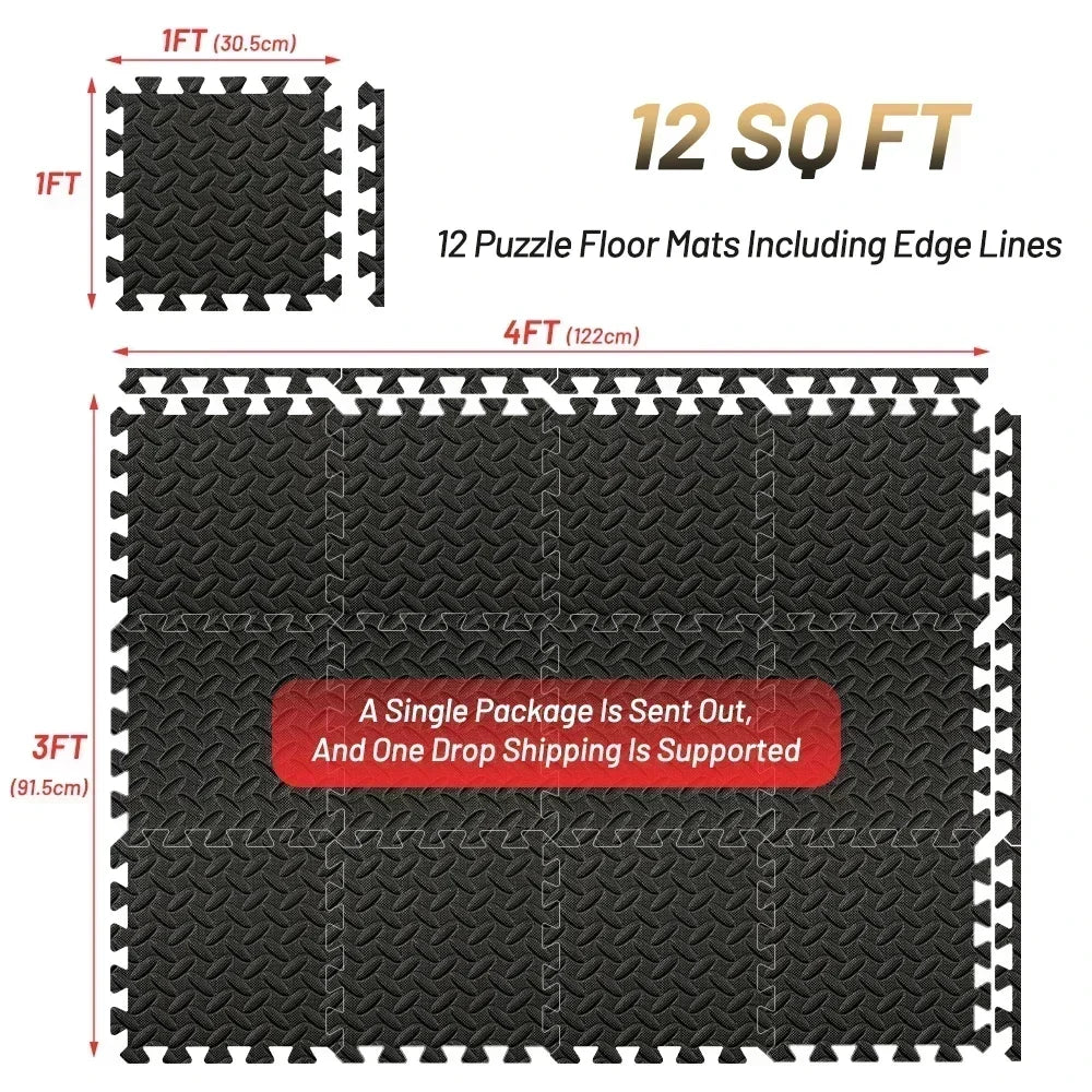4-20PCS EVA Puzzle Fitness Mat – Interlocking Foam Floor Tiles, Non-Slip Home Gym & Kids Play Mat