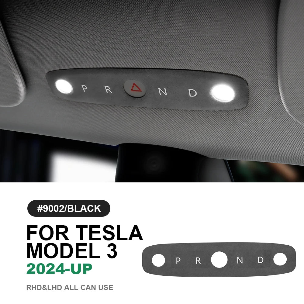 KUNGKIC Italian Top Suede Reading Light Frame Trim Stickers for Tesla Model 3 Highland 2024+ – Car Interior Decor Accessories