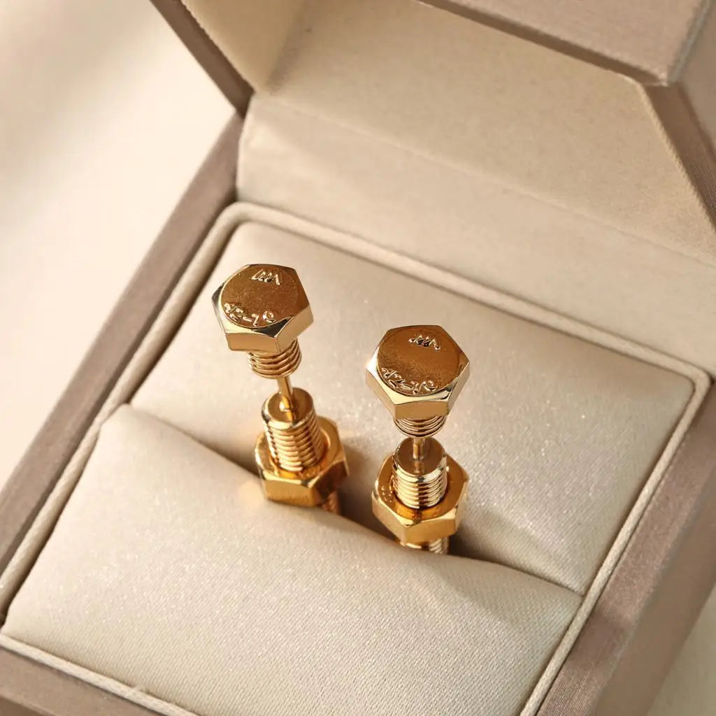 Fashion Screw Stud Earrings - Personalized Birthday Gift for Couples & Lovers