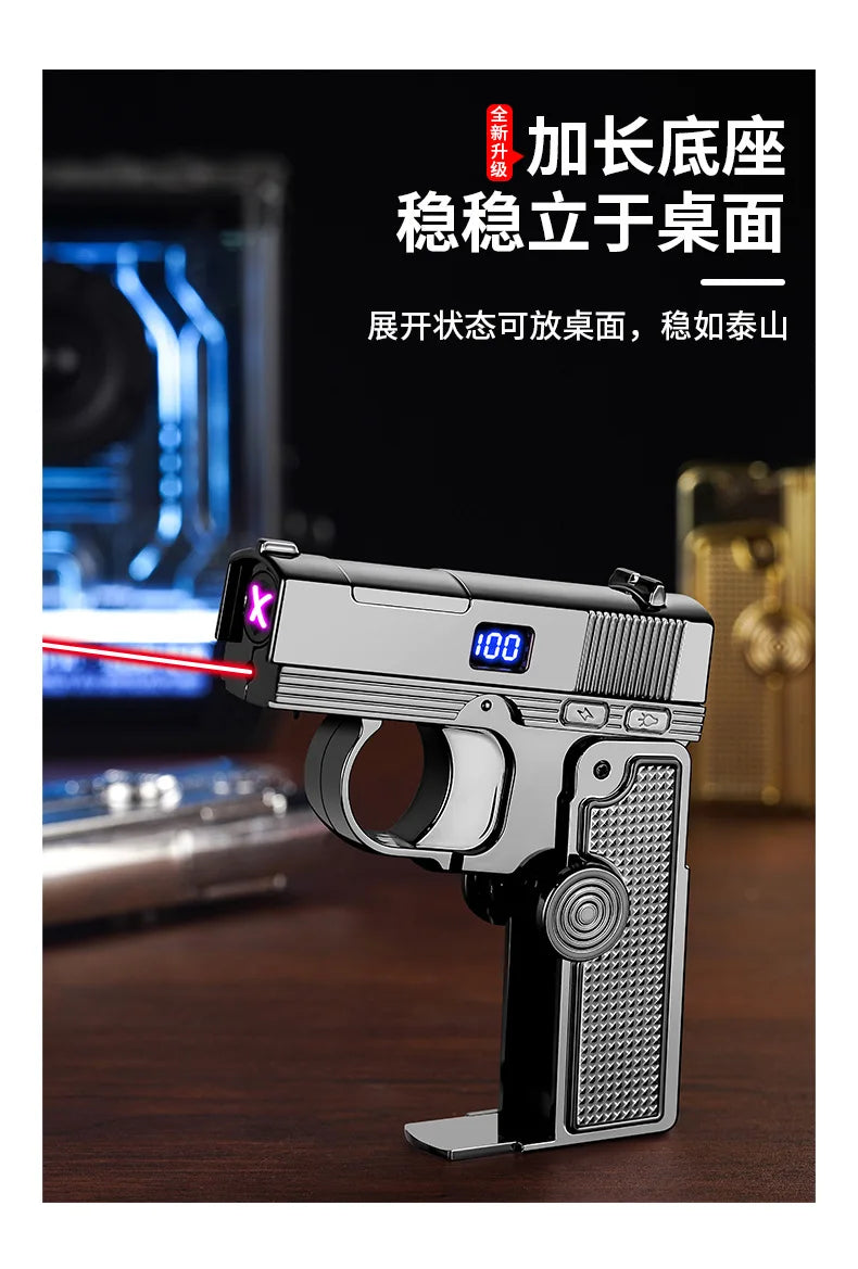2025 Windproof Dual-Use Laser Lighter – Electric & Gas Multifunctional Metal Lighter for Men