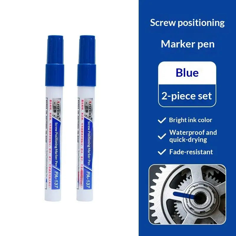 Screw Positioning Marker Pen - Waterproof Quick-Drying Permanent Marking Pen for Automotive & Mechanical Assembly