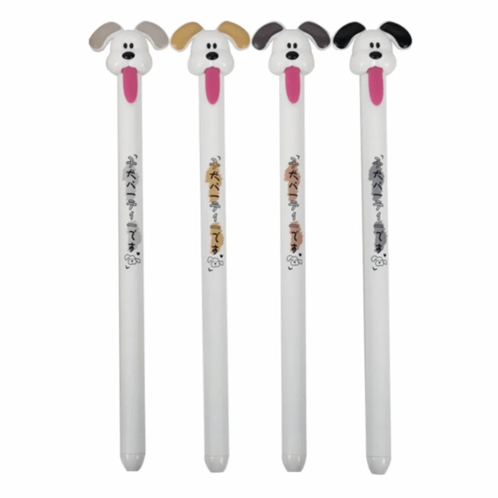 Cute Cat and Dog Gel Pens - 0.5mm Quick-Drying Retractable Pens for School, Office, and Gifts