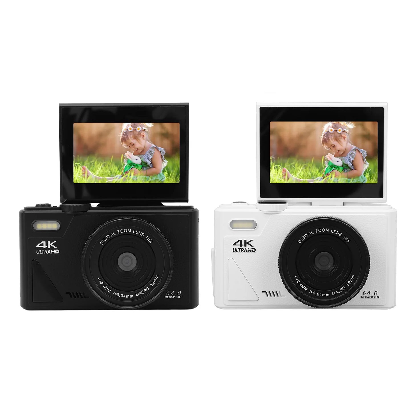 Retro 64MP Digital Camera – Stabilization Video, Pause Function, 3-Inch IPS Screen for Vlogging & Beginners
