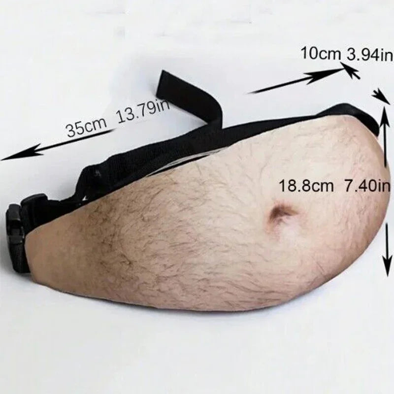 Funny Dad Bod Fanny Pack - Creative Beer Belly Waist Bag for Travel and Parties