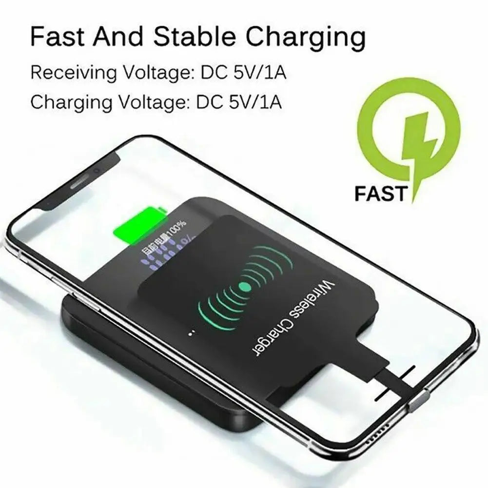 Type-C Wireless Charging Receiver Ultra-Thin Fast Charging Adapter – Stable Wireless Charger Patch for Samsung, Huawei & Xiaomi