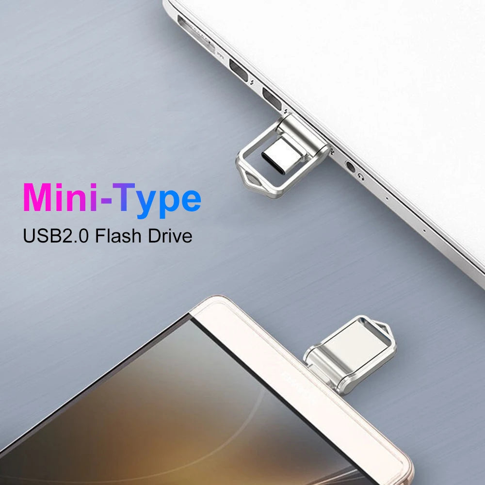 OTG Type-C Pen Drive – Mini Metal USB Memory Stick 32GB to 128GB for Smartphones & Huawei
