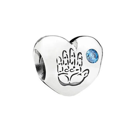 Europe 925 Silver Family Charm Pendant - Boy, Girl, Mom & Sisters Bead for Pandora Bracelet, Sparkling Dangle Jewelry