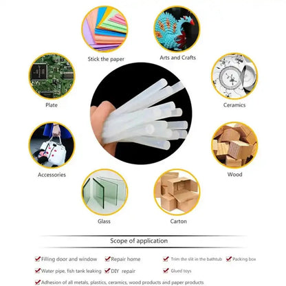 Hot Melt Glue Sticks - Strong Translucent Adhesive Rods for 7mm/11mm Glue Guns, DIY and Repairs