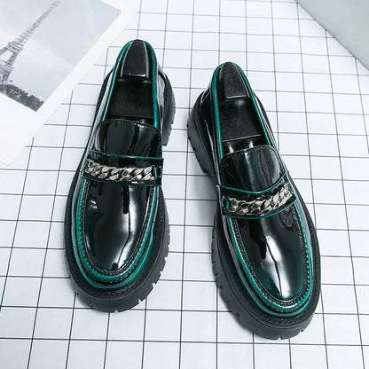 Men’s Classic Leather Dress Shoes - British Style Pointed Toe Business Wedding & Casual Footwear
