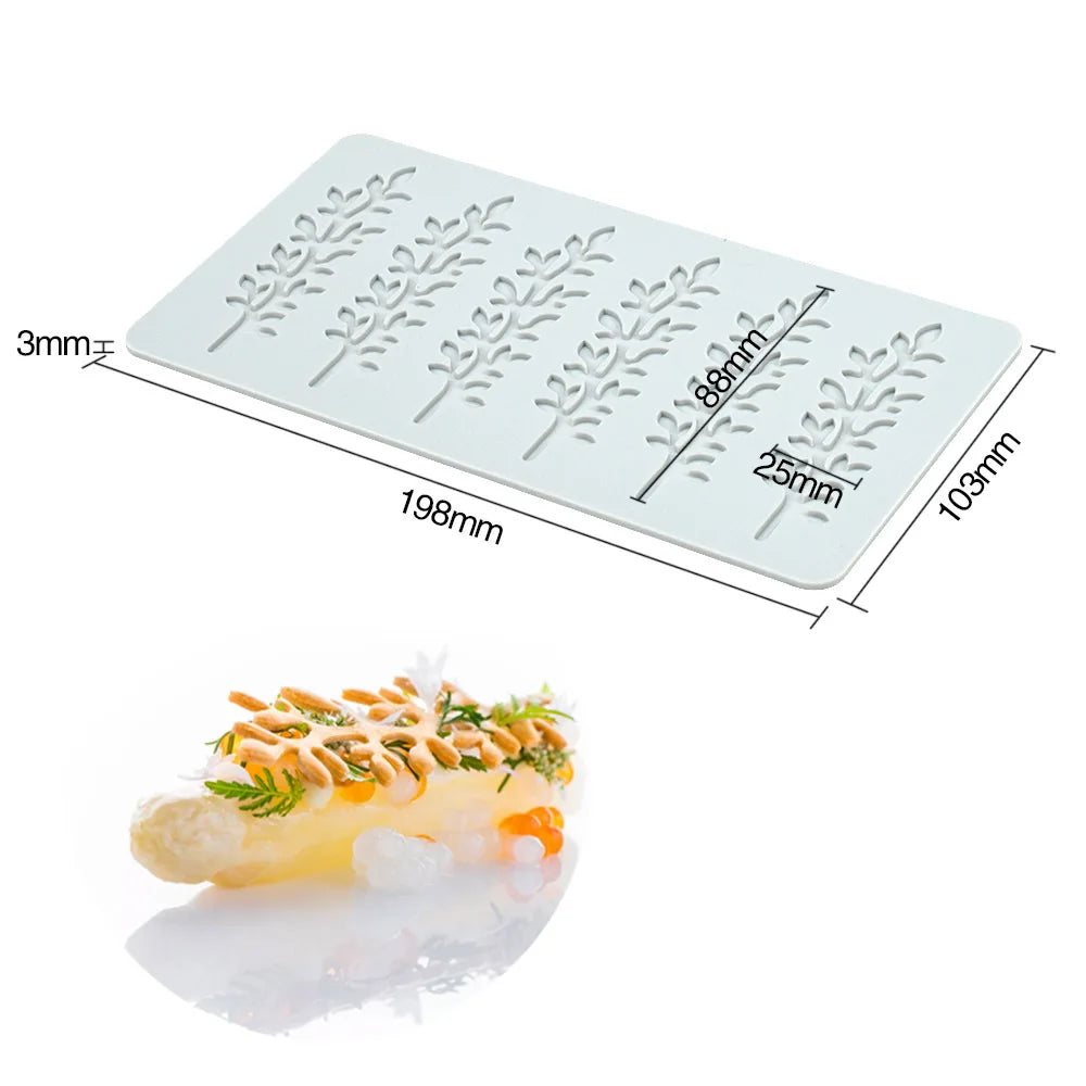 Various Leaves & Geometric Flower Silicone Cake Lace Mold — Cake Decorating Border Tool for Baking