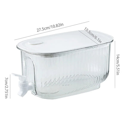Cold Water Bottle Dispenser Jug – Plastic Tea Pot with Faucet, Juice Pitcher for Drinks, Ideal for Fridge and Drinkware