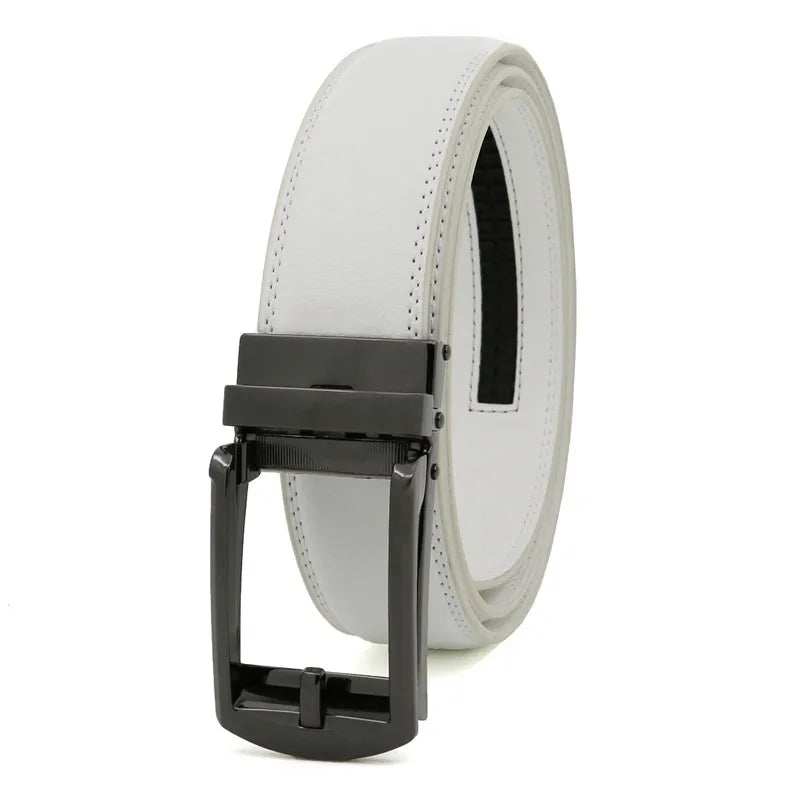Genuine Leather Men’s Belt - Cowhide Luxury Automatic Buckle Business Casual Designer Waist Belt