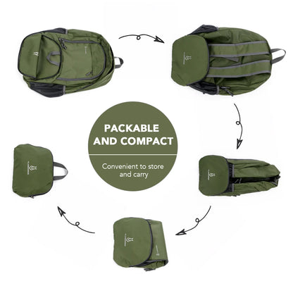 Lightweight Foldable Backpack - Waterproof Packable Daypack for Men & Women, Travel, Hiking, Outdoor Cycling & Camping Bag