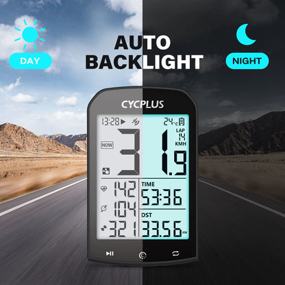 CYCPLUS M1 GPS Bicycle Computer - Bluetooth 5.0 & ANT+ Cycling Speedometer | Speed Meter Compatible with Garmin Zwift | Bike Accessories